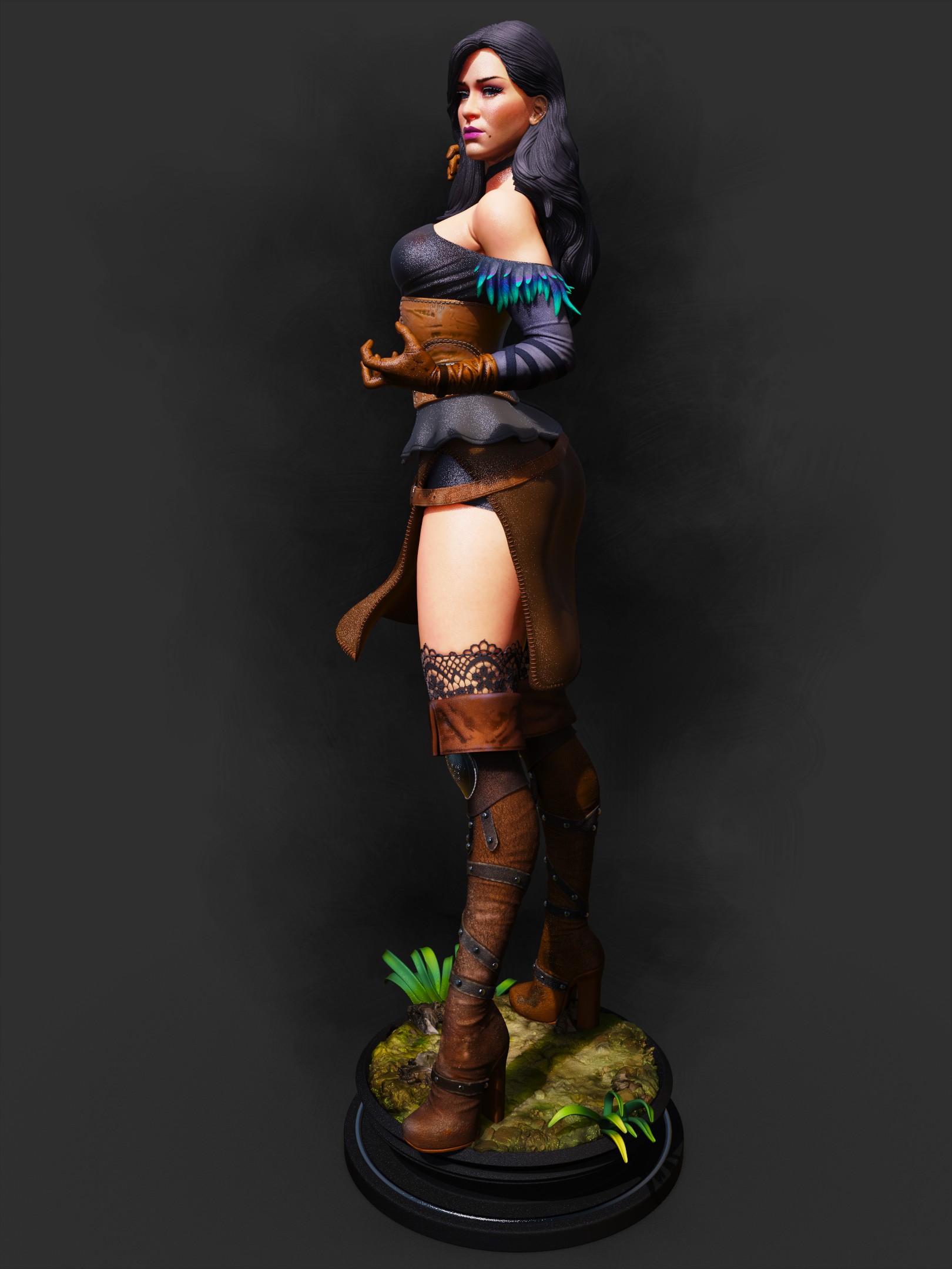 Hechicera de Vengerberg . Elegancia Sombría y Magia de Obsidiana: imagen 2
