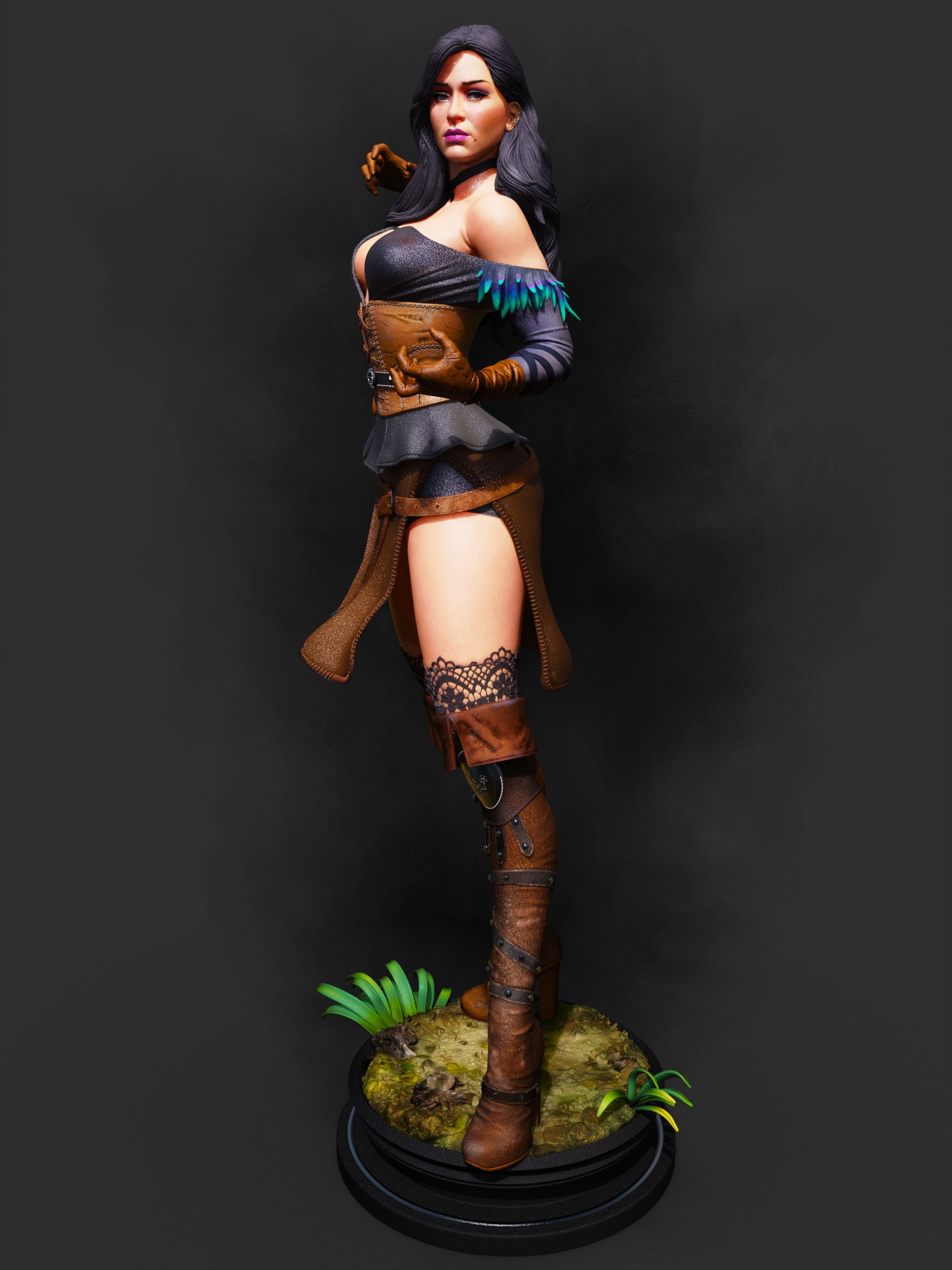 Hechicera de Vengerberg . Elegancia Sombría y Magia de Obsidiana: imagen 3