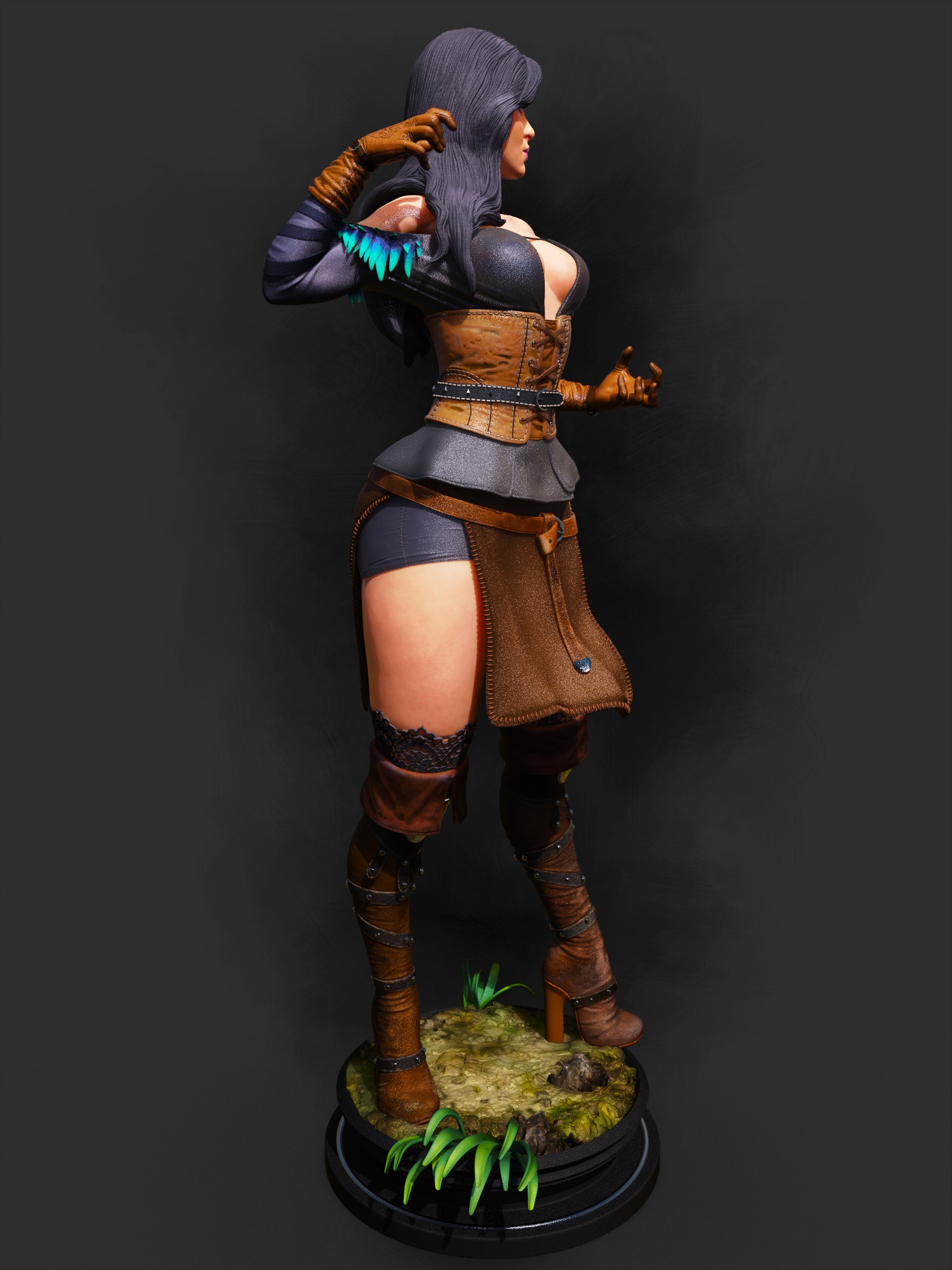 Hechicera de Vengerberg . Elegancia Sombría y Magia de Obsidiana: imagen 5