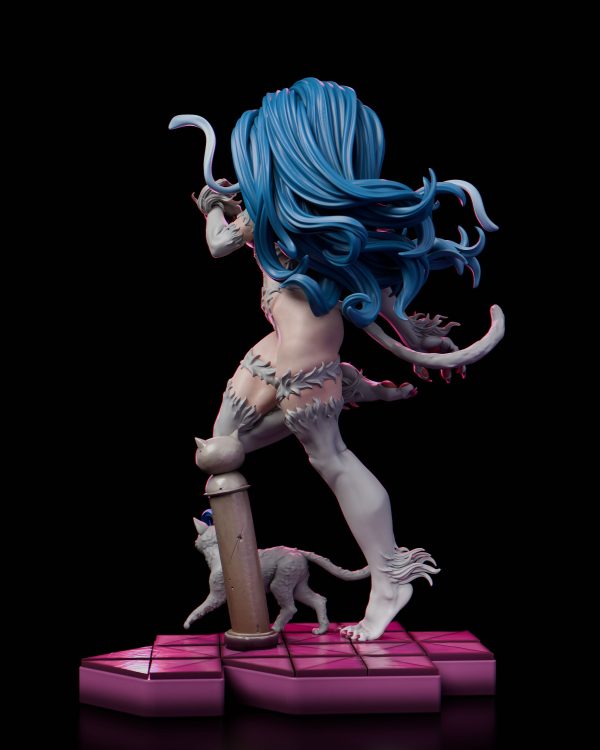 Felina de la Noche . Agilidad Gatuna y Energía Azul