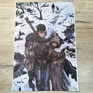 Lámina Artística: Travesía Bajo la Nieve - Ilustración Fanart en Papel Artesanal