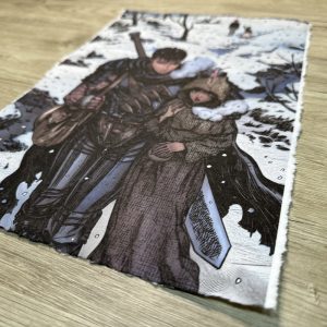 Lámina Artística: Travesía Bajo la Nieve - Ilustración Fanart en Papel Artesanal: imagen 2