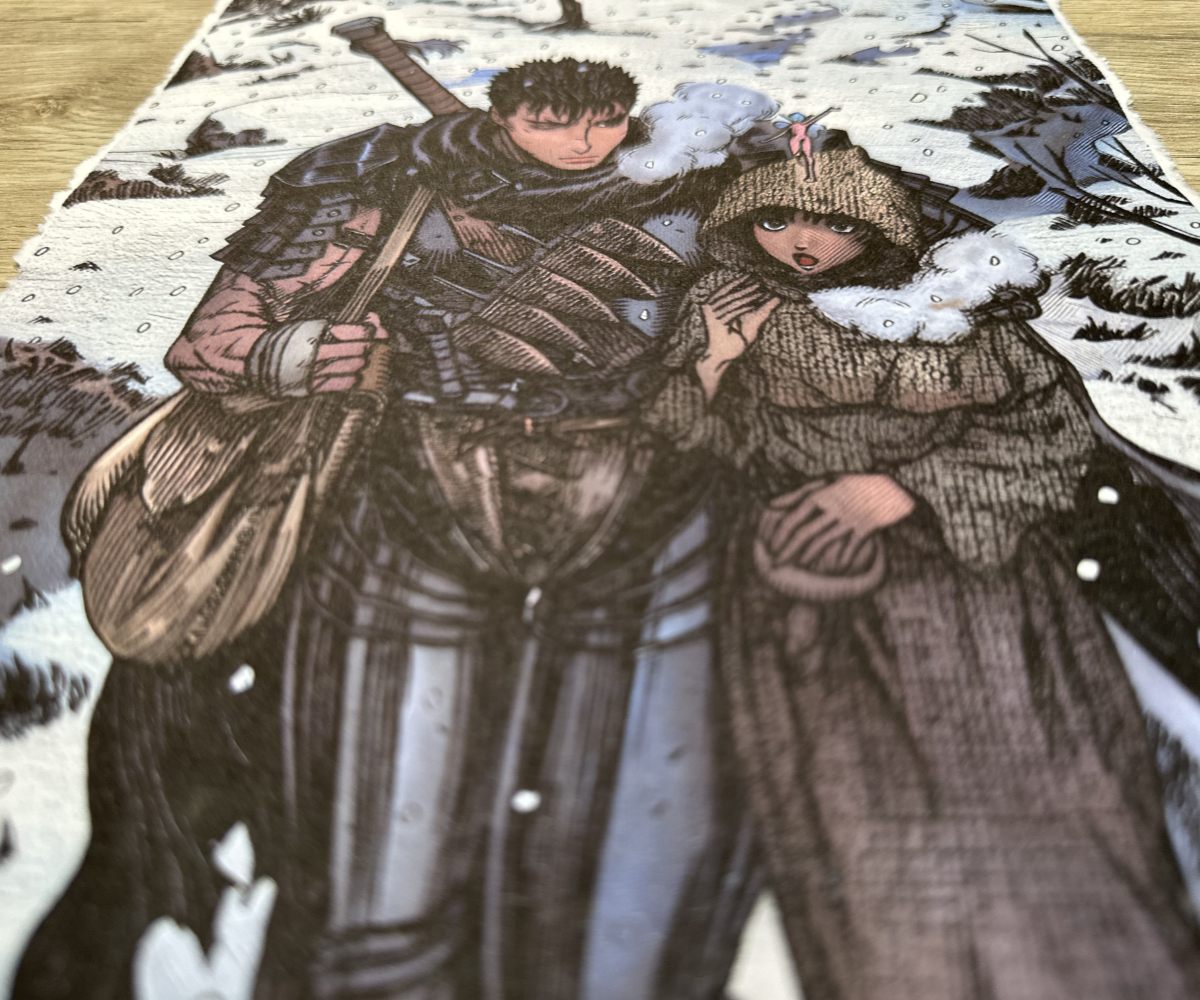 Lámina Artística: Travesía Bajo la Nieve - Ilustración Fanart en Papel Artesanal: imagen 3