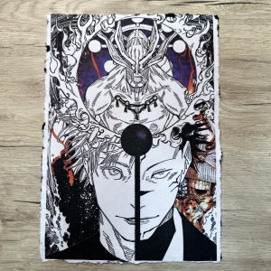 Lámina Artística: El Duelo de lo Infinito y la Maldición - Ilustración Fanart en Papel Artesanal