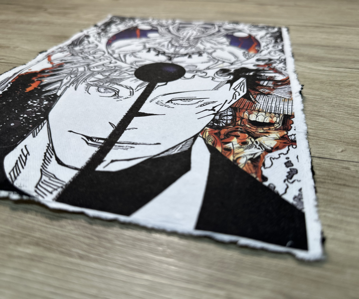 Lámina Artística: El Duelo de lo Infinito y la Maldición - Ilustración Fanart en Papel Artesanal: imagen 2