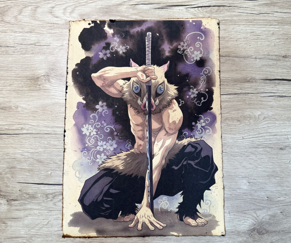 Lámina Artística: El Instinto de la Montaña Sagrada - Ilustración Fanart en Papel Artesanal: imagen 1