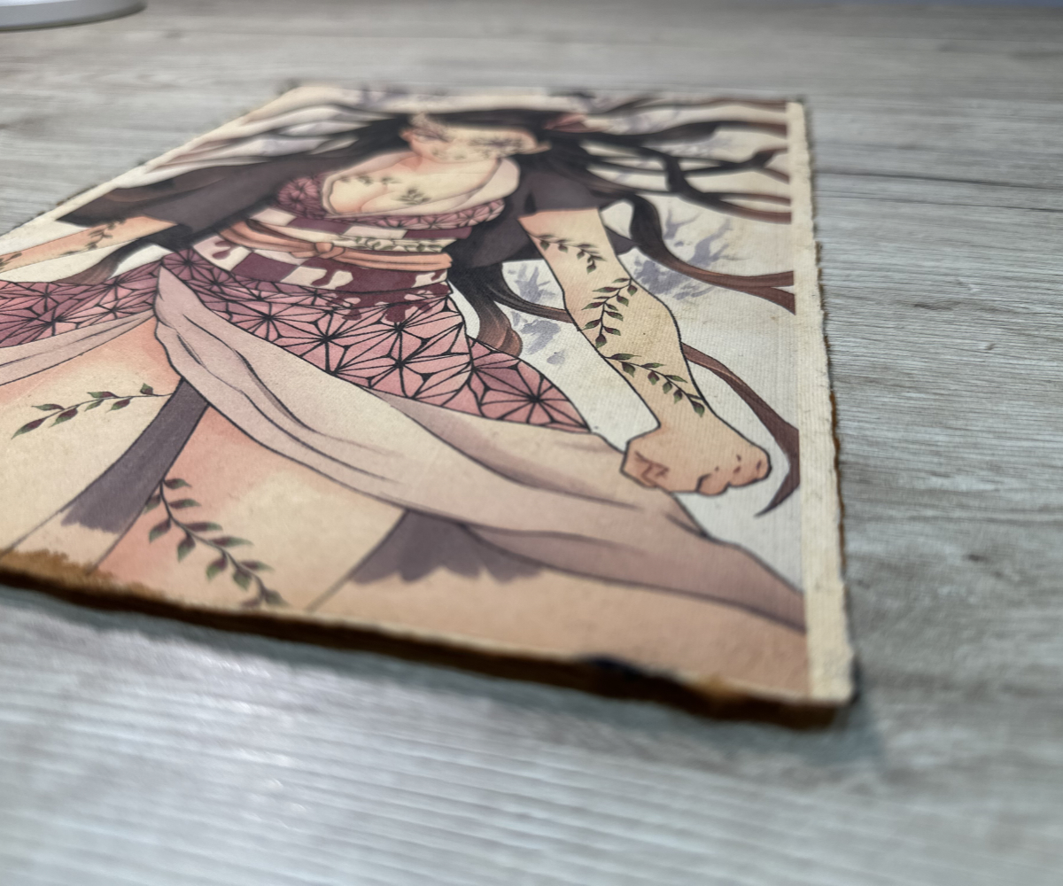 Lámina Artística: El Despertar del Vínculo Protector - Ilustración Fanart en Papel Artesanal: imagen 2