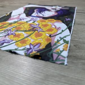 Lámina Artística: Belleza Efímera en el Campo de Flores - Ilustración Fanart en Papel Artesanal: imagen 2