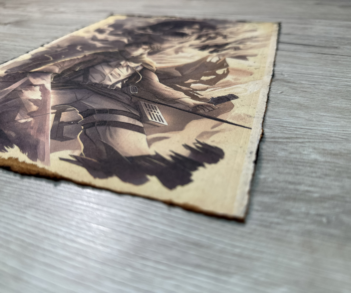 Lámina Artística: El Solitario Más Fuerte y el Rugido de la Libertad - Ilustración Fanart en Papel Artesanal: imagen 2