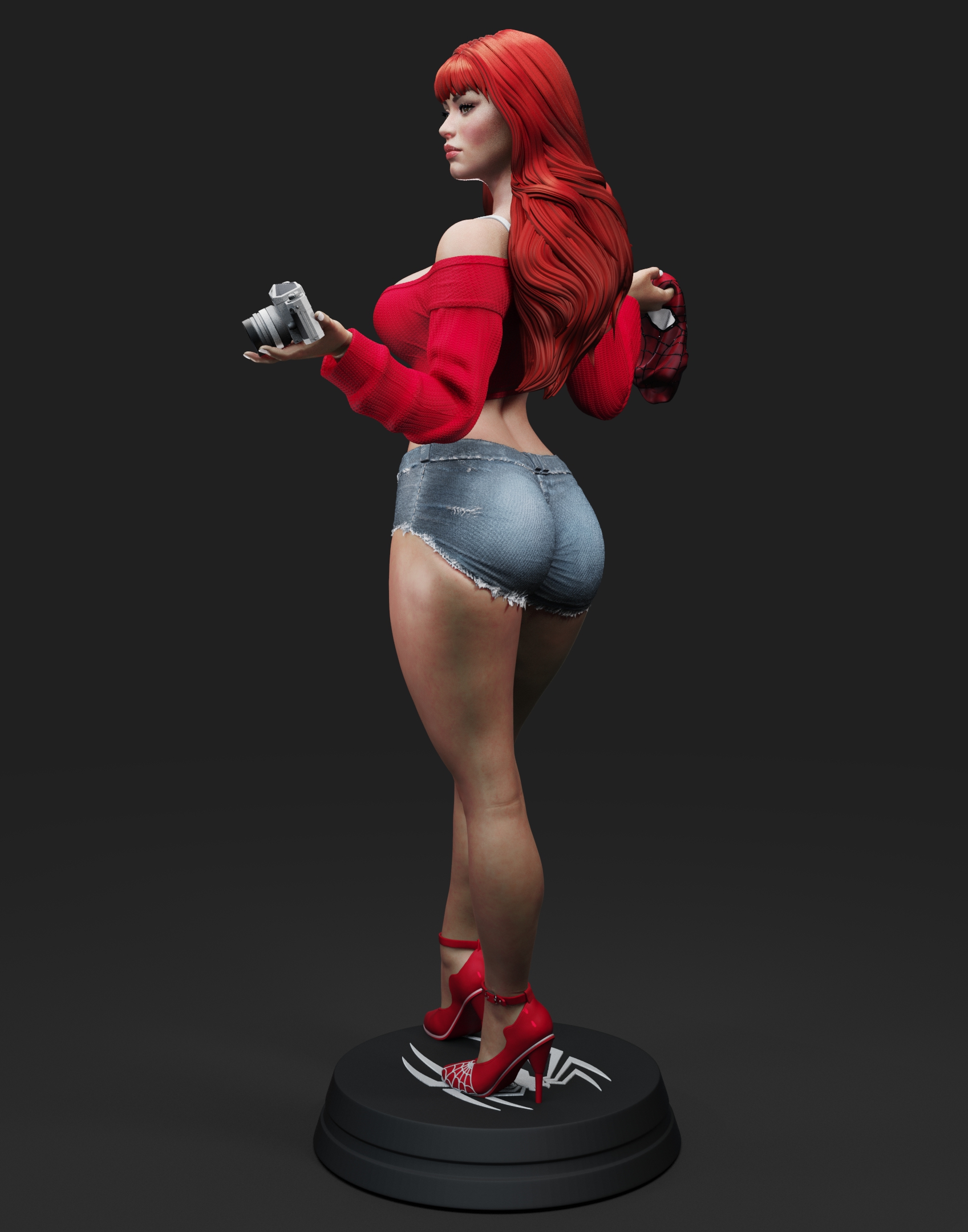 Musa del Fotógrafo Urbano . Estilo Casual y Rojo Vibrante: imagen 3