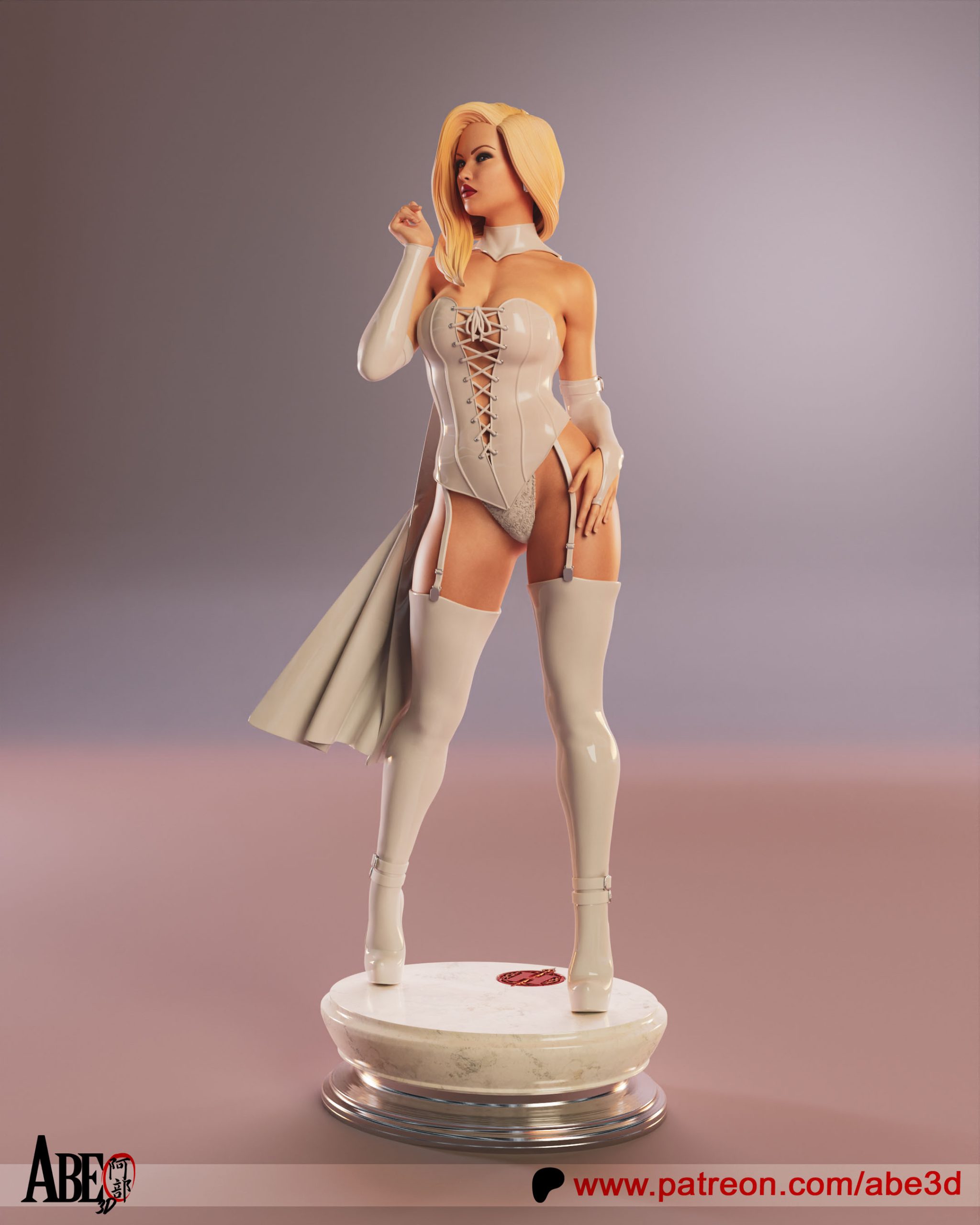 Telepatía de Diamante . Elegancia en Blanco y Capa de Poder: imagen 5