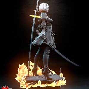 Autómata del Destino Aciago . Elegancia de Porcelana y Fuego: imagen 3