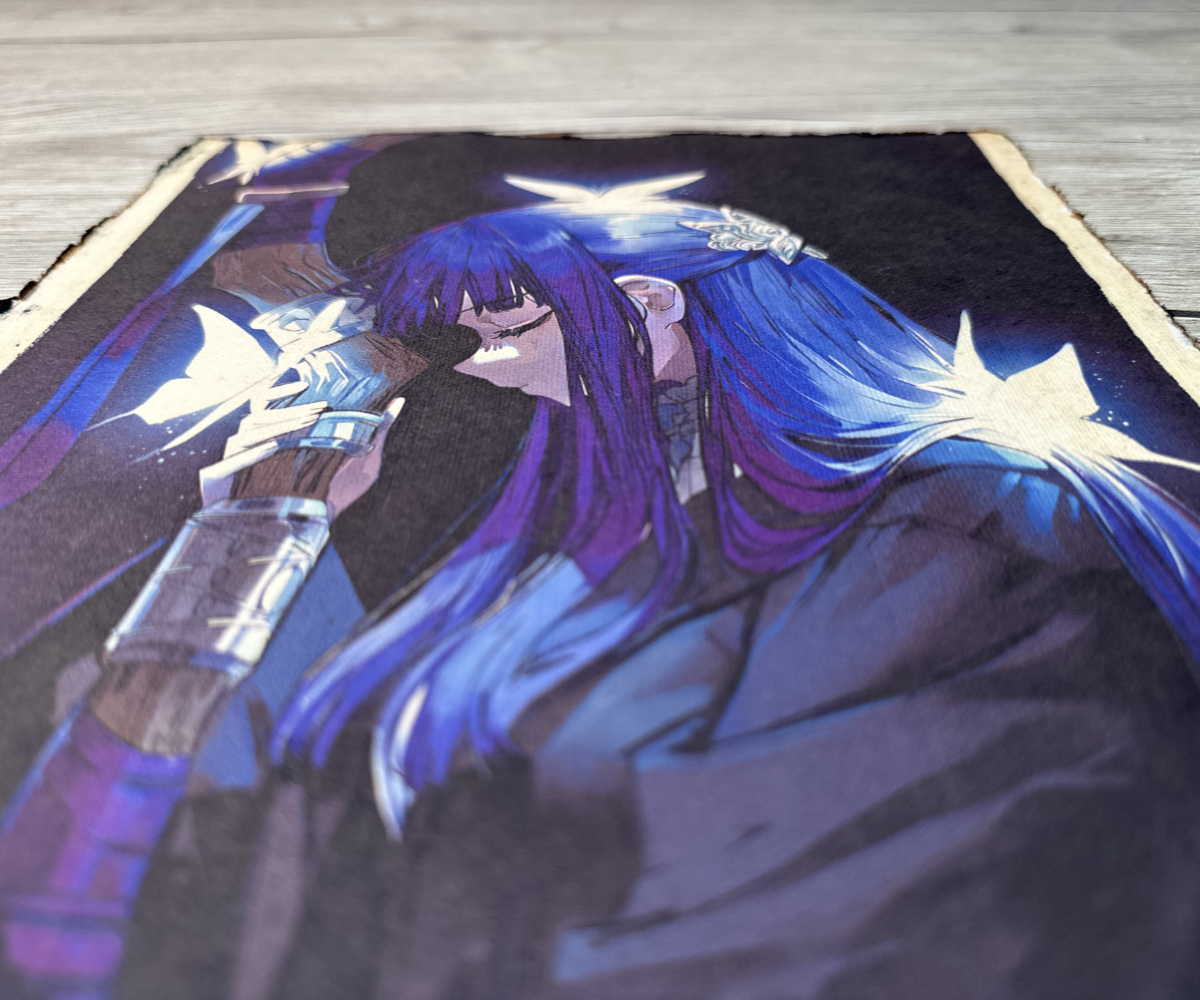 Lámina Artística: El Destello del Legado Mágico - Ilustración Fanart en Papel Artesanal: imagen 3