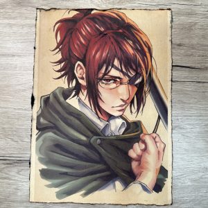 Lámina Artística: El Fuego de la Curiosidad Eterna - Ilustración Fanart en Papel Artesanal