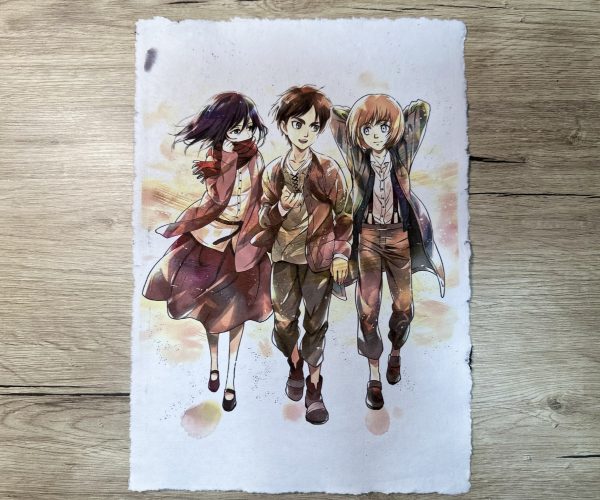 Lámina Artística: El Vínculo de la Infancia y la Promesa de Libertad - Ilustración Fanart en Papel Artesanal