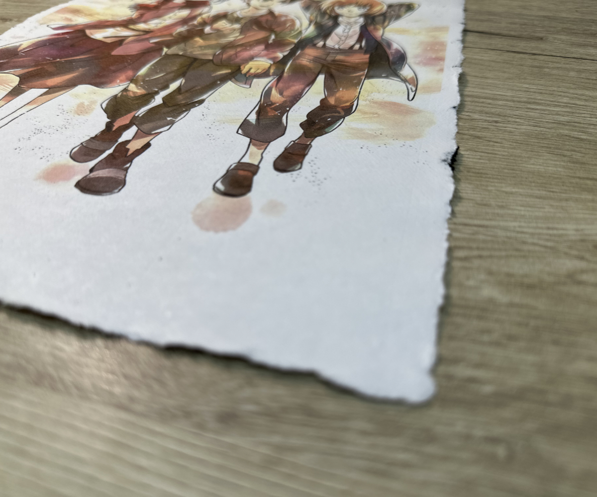 Lámina Artística: El Vínculo de la Infancia y la Promesa de Libertad - Ilustración Fanart en Papel Artesanal: imagen 2
