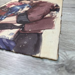 Lámina Artística: El Abrazo del Subdistrito y el Vínculo Perdido - Ilustración Fanart en Papel Artesanal: imagen 2