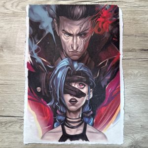Lámina Artística: El Amparo de las Sombras y la Promesa Absoluta - Ilustración Fanart en Papel Artesanal
