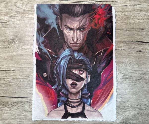 Lámina Artística: El Amparo de las Sombras y la Promesa Absoluta - Ilustración Fanart en Papel Artesanal