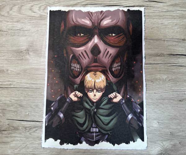 Lámina Artística: El Peso del Destino y el Aliento de la Destrucción - Ilustración Fanart en Papel Artesanal