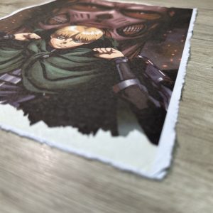 Lámina Artística: El Peso del Destino y el Aliento de la Destrucción - Ilustración Fanart en Papel Artesanal: imagen 2