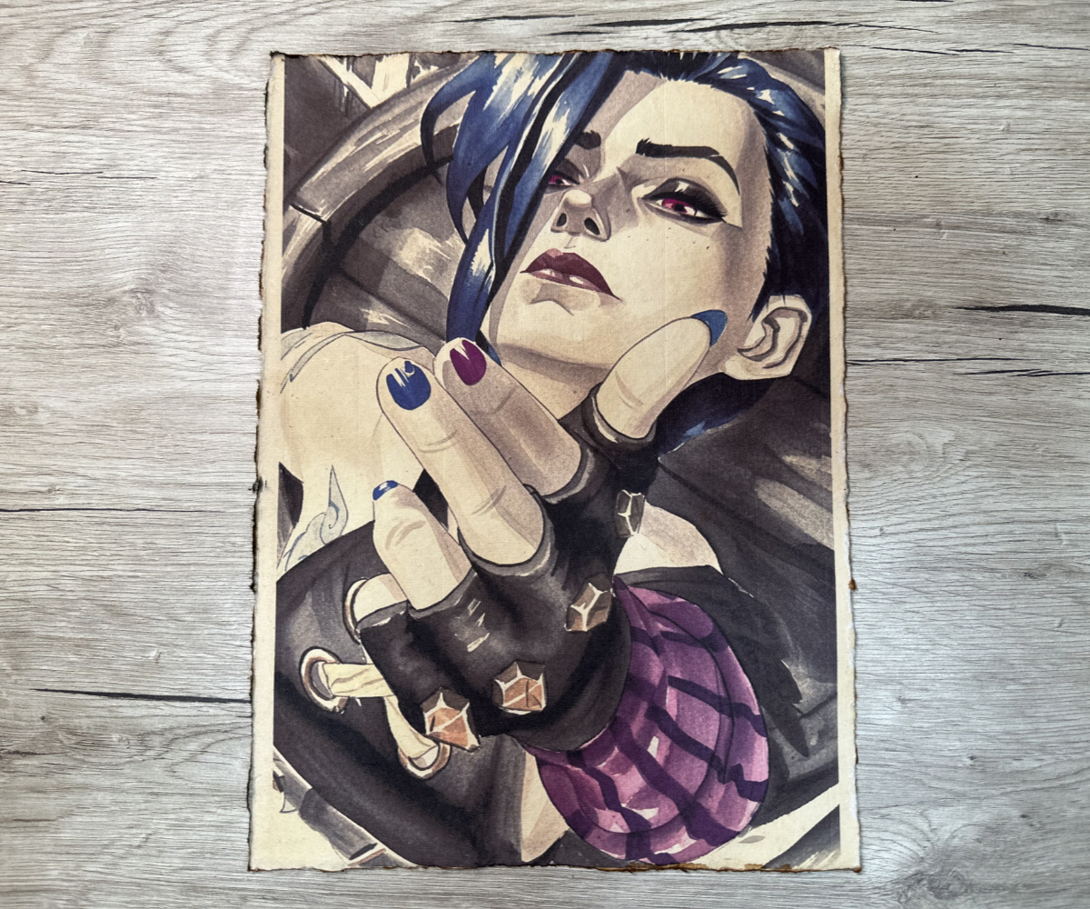 Lámina Artística: El Destello del Caos y la Volatilidad - Ilustración Fanart en Papel Artesanal: imagen 1