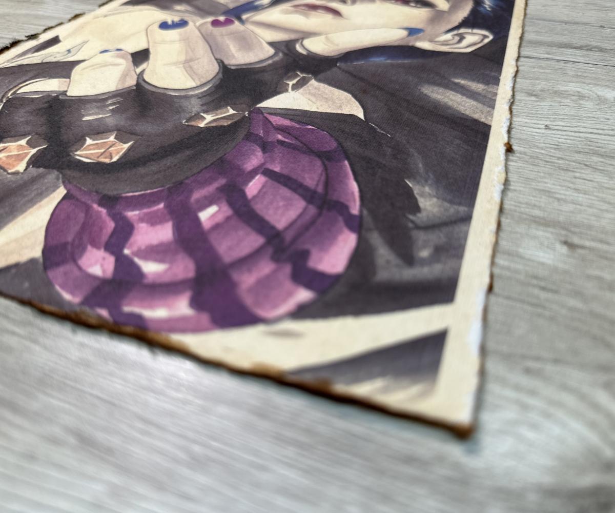 Lámina Artística: El Destello del Caos y la Volatilidad - Ilustración Fanart en Papel Artesanal: imagen 2
