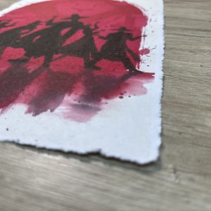 Lámina Artística: Las Sombras del Escenario Místico - Ilustración Fanart en Papel Artesanal: imagen 2