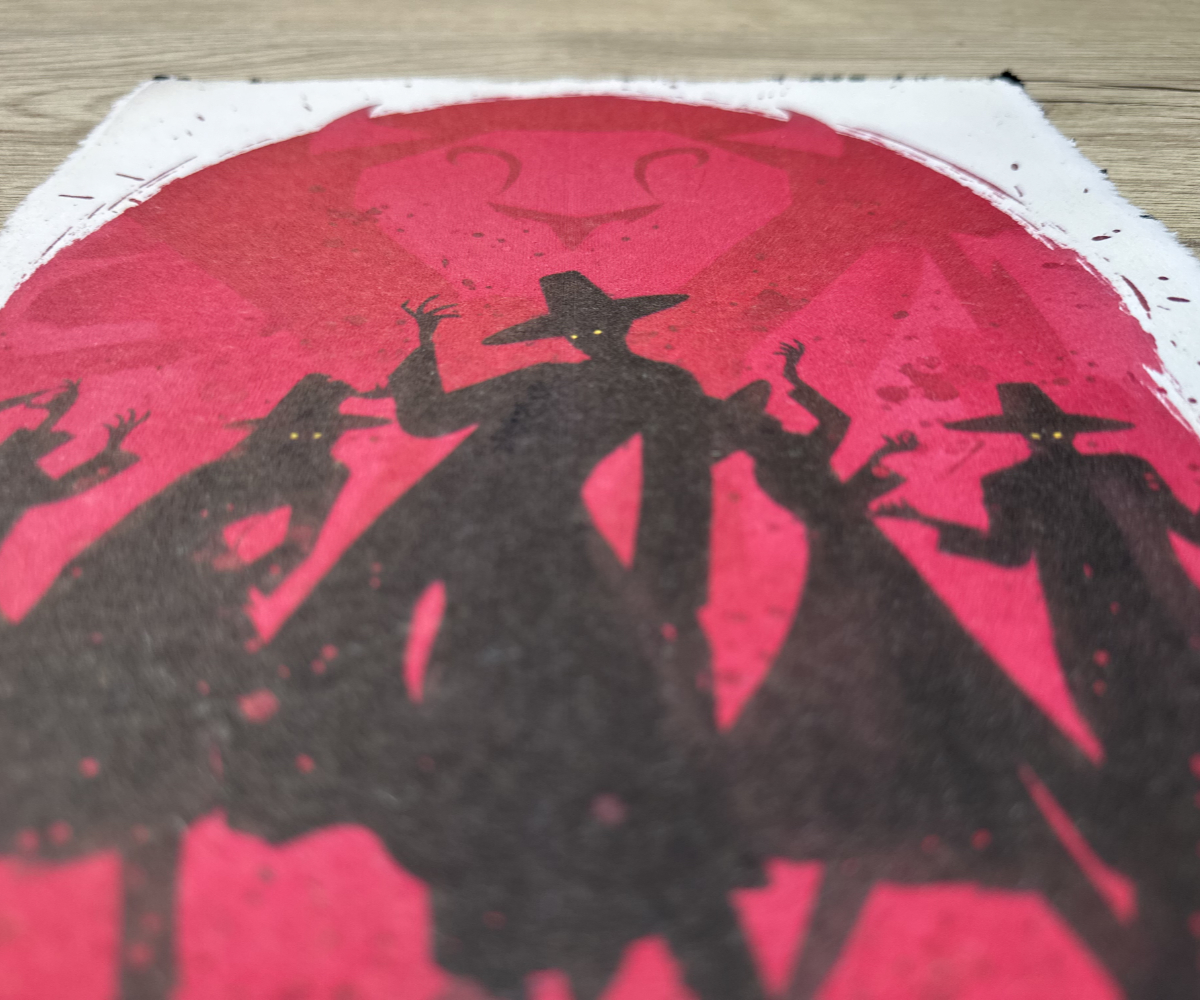 Lámina Artística: Las Sombras del Escenario Místico - Ilustración Fanart en Papel Artesanal: imagen 3