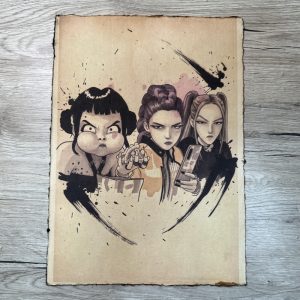 Lámina Artística: Escuadrón del Ritmo y el Filo - Ilustración Fanart en Papel Artesanal