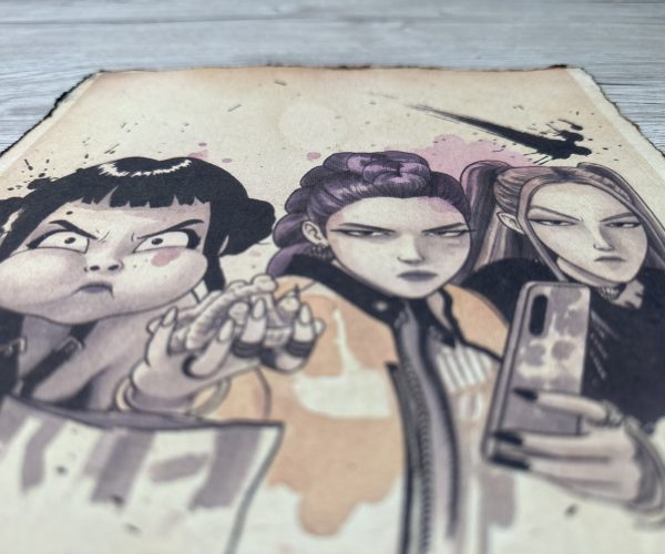 Lámina Artística: Escuadrón del Ritmo y el Filo - Ilustración Fanart en Papel Artesanal