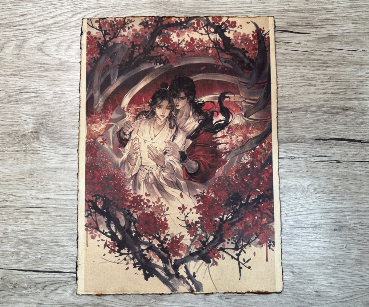 Lámina Artística: El Hilo Rojo del Destino y la Eternidad - Ilustración Fanart en Papel Artesanal: imagen 1
