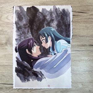 Lámina Artística: El Cuidado en la Penumbra - Ilustración Fanart en Papel Artesanal