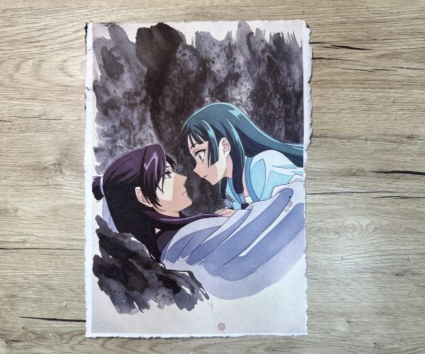 Lámina Artística: El Cuidado en la Penumbra - Ilustración Fanart en Papel Artesanal