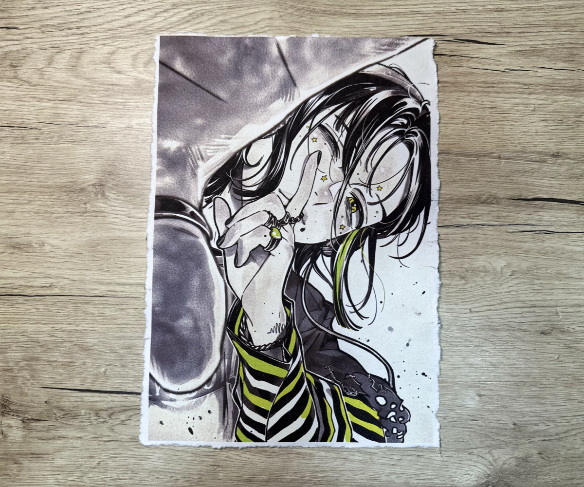 Lámina Artística: El Secreto del Escenario Urbano - Ilustración Fanart en Papel Artesanal: imagen 1