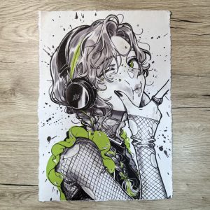 Lámina Artística: Sintonía Urbana y Ritmo Alternativo - Ilustración Fanart en Papel Artesanal