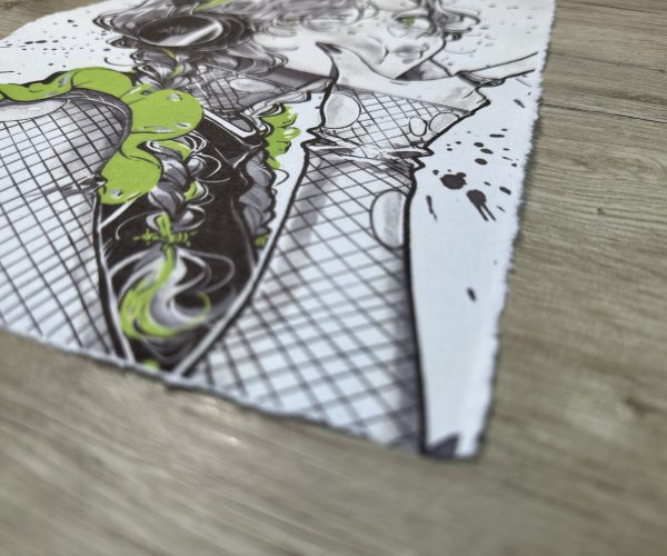 Lámina Artística: Sintonía Urbana y Ritmo Alternativo - Ilustración Fanart en Papel Artesanal