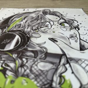 Lámina Artística: Sintonía Urbana y Ritmo Alternativo - Ilustración Fanart en Papel Artesanal: imagen 3