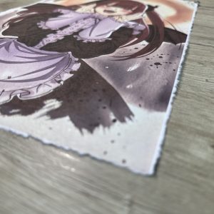Lámina Artística: La Magia del Atavío y la Sonrisa Radiante - Ilustración Fanart en Papel Artesanal: imagen 2