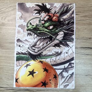 Lámina Artística: La Búsqueda de las Esferas Místicas - Ilustración Fanart en Papel Artesanal