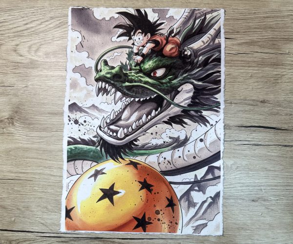 Lámina Artística: La Búsqueda de las Esferas Místicas - Ilustración Fanart en Papel Artesanal