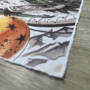 Lámina Artística: La Búsqueda de las Esferas Místicas - Ilustración Fanart en Papel Artesanal: imagen 2
