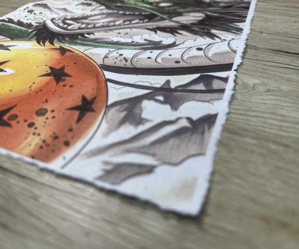 Lámina Artística: La Búsqueda de las Esferas Místicas - Ilustración Fanart en Papel Artesanal
