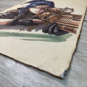 Lámina Artística: El Enfoque de la Vigilante y la Lente de Precisión - Ilustración Fanart en Papel Artesanal: imagen 2