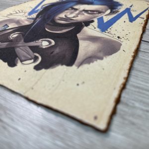 Lámina Artística: La Chispa del Caos y la Mirada Centellante - Ilustración Fanart en Papel Artesanal: imagen 2