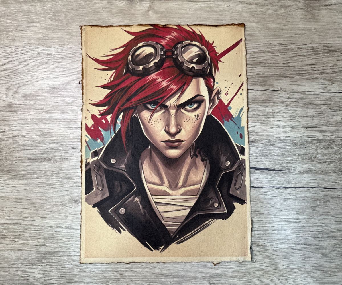 Lámina Artística: El Puño de la Rebelión y la Fuerza de los Suburbios - Ilustración Fanart en Papel Artesanal: imagen 1