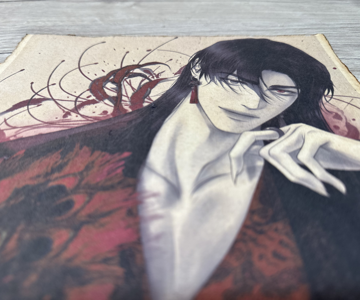 Lámina Artística: El Vals de la Penumbra y la Seducción Oscura - Ilustración Fanart en Papel Artesanal: imagen 3
