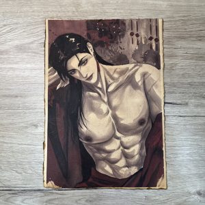 Lámina Artística: Seducción y Belleza Oriental - Ilustración Fanart en Papel Artesanal