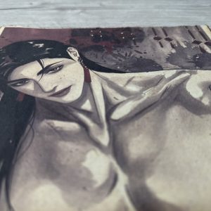 Lámina Artística: Seducción y Belleza Oriental - Ilustración Fanart en Papel Artesanal: imagen 3