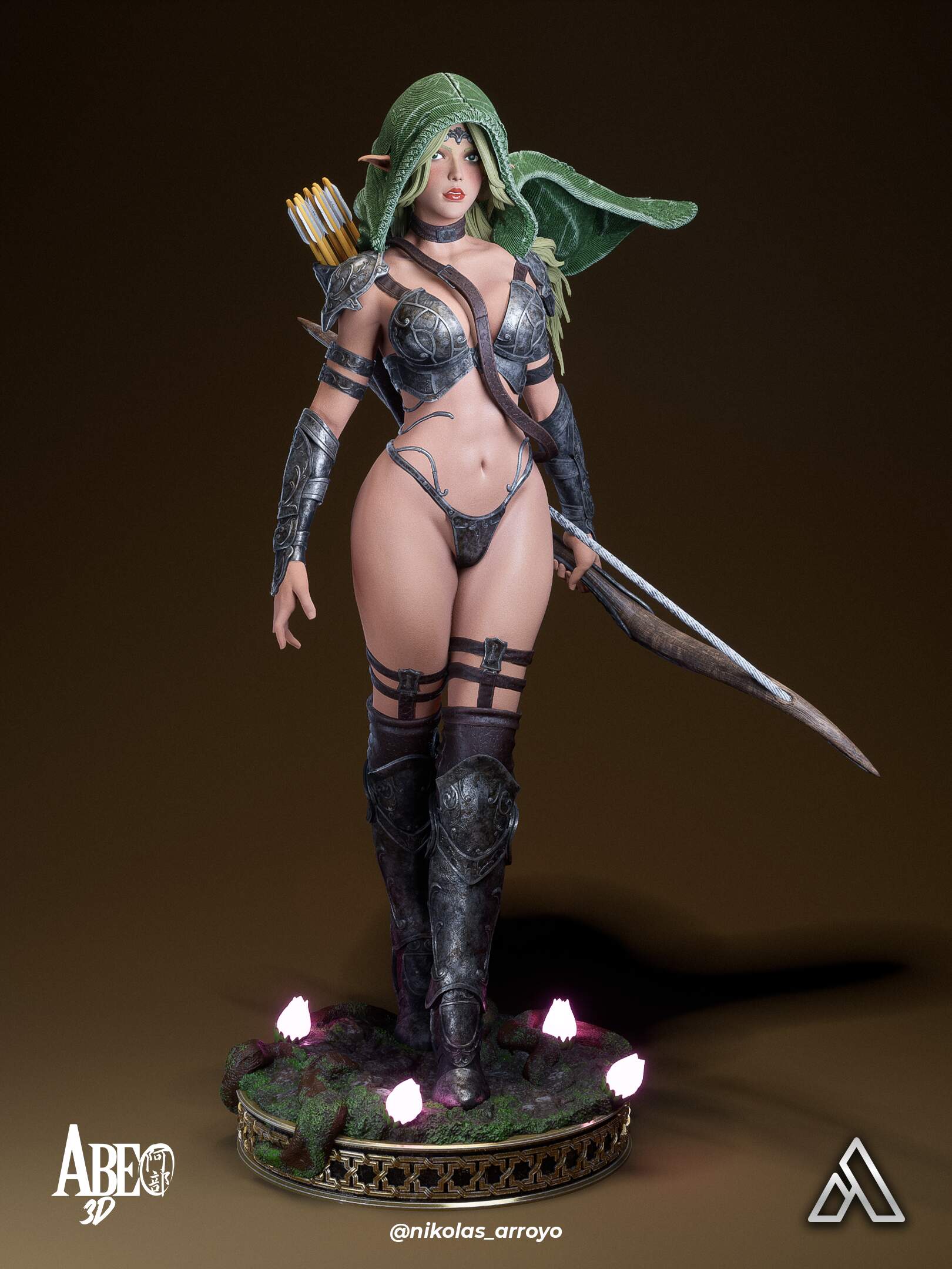 Elaria Shadowleaf, la Arquera Elfa de las Sombras . Fantasía y Juegos de Rol: imagen 2